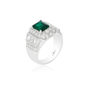 Andreoli Diamond And Emerald Ring