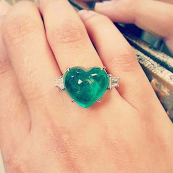 Andreoli Emerald And Diamond Ring
