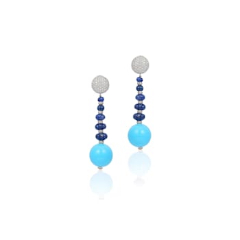 Andreoli Turquoise And Sapphire Earrings