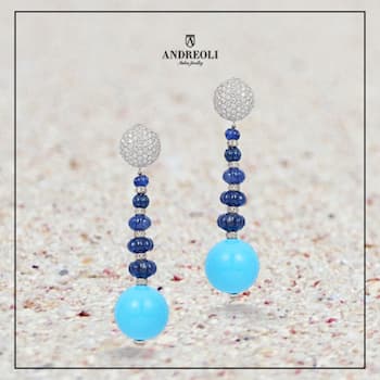 Andreoli Turquoise And Sapphire Earrings