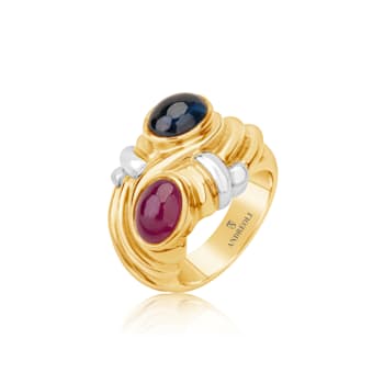 Andreoli Sapphire And Ruby Bypass Ring