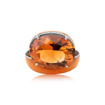 Andreoli Mother of Pearl Citrine And Diamond Ring
