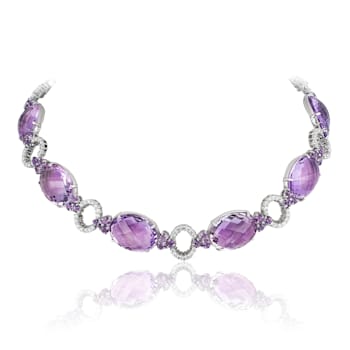 Andreoli Amethyst And Diamond Necklace