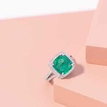 Andreoli Emerald And Diamond Ring