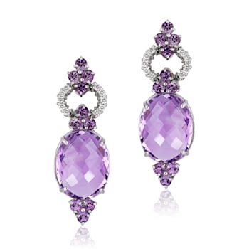 Andreoli Amethyst And Diamond Earrings