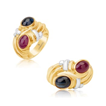 Andreoli Sapphire And Ruby Bypass Ring
