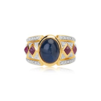 Andreoli Sapphire, Ruby, And Diamond Ring