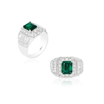 Andreoli Diamond And Emerald Ring