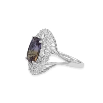 Rhodium Over Sterling Silver Ametrine And White Topaz Ring 5.86ctw