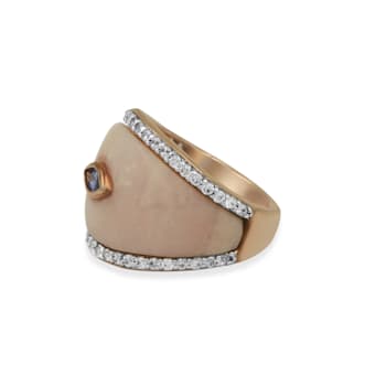 18K Gold Over Sterling Silver Pink Opal, Tanzanite And Natural Zircon
Ring 10.81ctw