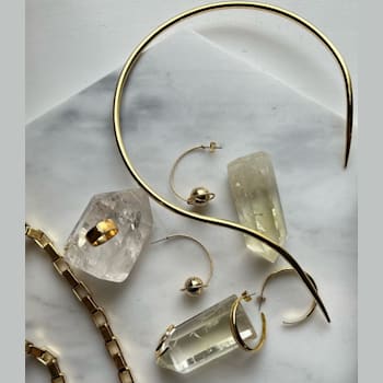14k Yellow Gold Overlay on Brass Talon Wrap Collar