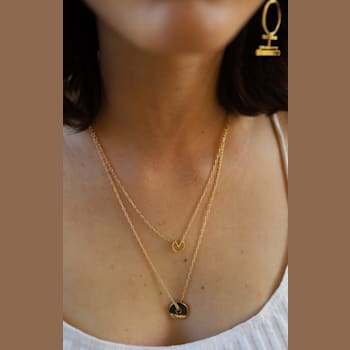 14k Yellow Gold Overlay on Brass Layered Citi Necklace