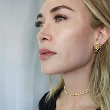14k Yellow Gold Overlay on Brass XO Earrings