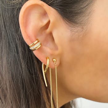 14k Yellow Gold Over Brass Small Double Talon Jacket Studs