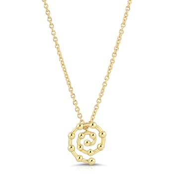 14k Yellow Gold Overlay on Brass Mini Mod Spiral Necklace