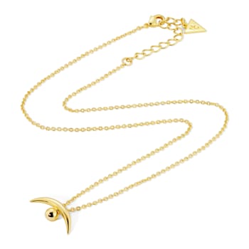 14k Yellow Gold Overlay on Brass Eclipse Necklace