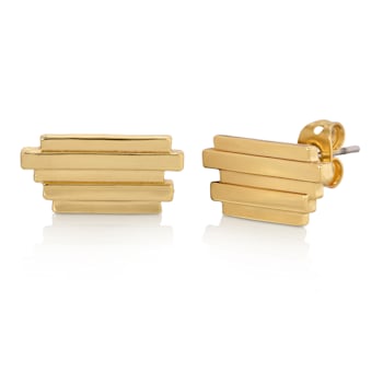 14k Yellow Gold Overlay on Brass Canyon Stud Earrings