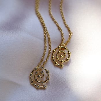 14k Yellow Gold Overlay on Brass Mini Mod Spiral Necklace