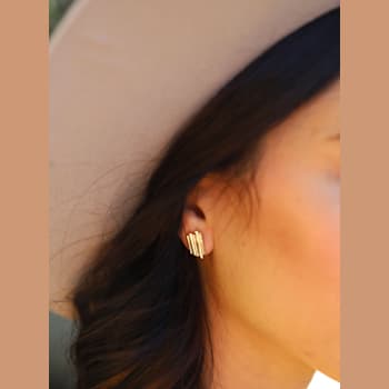 14k Yellow Gold Overlay on Brass Canyon Stud Earrings