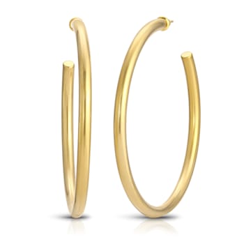 14k Yellow Gold Overlay on Brass Shelly Hoops