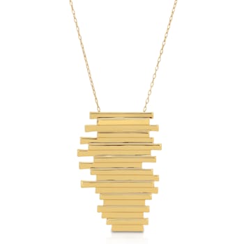 14k Yellow Gold Overlay on Brass Canyon Pendant Necklace