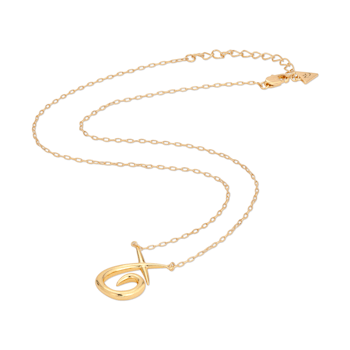 14k Yellow Gold Overlay on Brass Mini XO Pendant Necklace