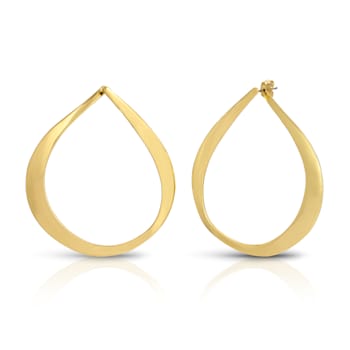 14k Yellow Gold Overlay on Brass Mia Hoop Earrings