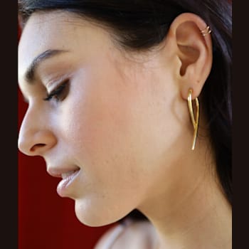 14k Yellow Gold Overlay on Brass Large Double Talon Jacket Studs