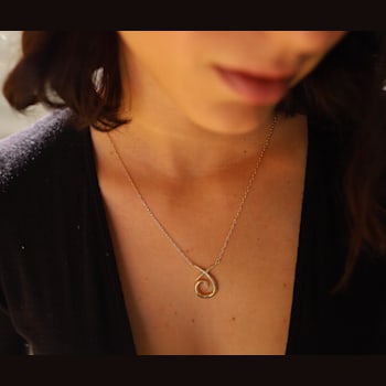 14k Yellow Gold Overlay on Brass Mini XO Pendant Necklace