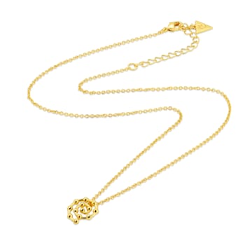 14k Yellow Gold Overlay on Brass Mini Mod Spiral Necklace
