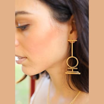 14k Yellow Gold Overlay on Brass Skye Drop Earrings