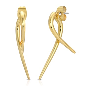 14k Yellow Gold Overlay on Brass Large Double Talon Jacket Studs