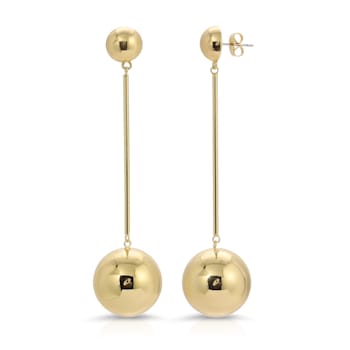 14k Yellow Gold Over Brass Statement Drop Mega Earrings