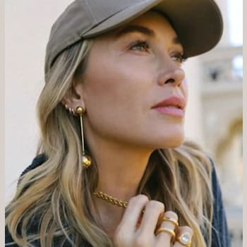 14k Yellow Gold Over Brass Statement Drop Mega Earrings