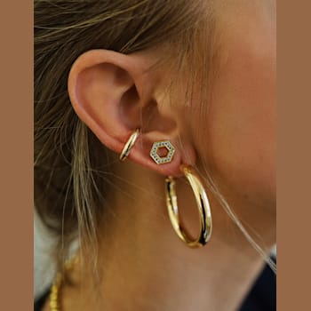14k Yellow Gold Overlay on Brass Tube Ear Cuff