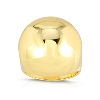 14k Yellow Gold Over Brass Dome Ring