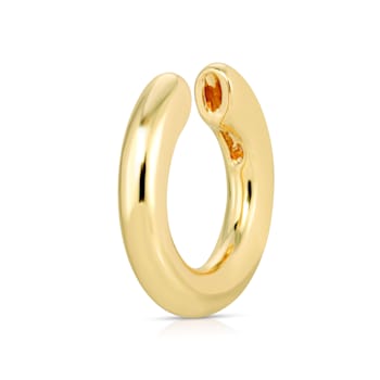 14k Yellow Gold Overlay on Brass Tube Ear Cuff