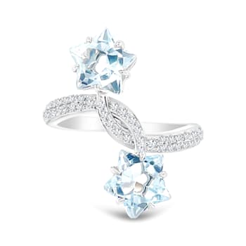 18K White Gold Aquamarine and Diamond Ring 3.90ctw