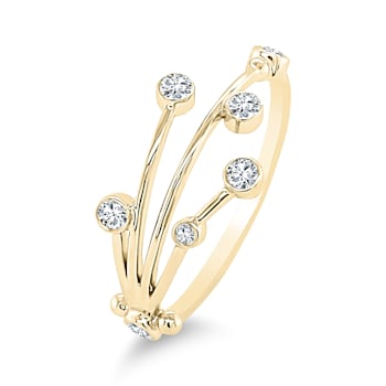 14K Gold Diamond Libra Zodiac Constellation Ring .15ctw
