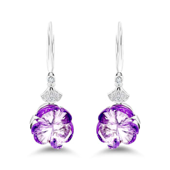 18K White Gold Amethyst and Diamond  10.31ctw