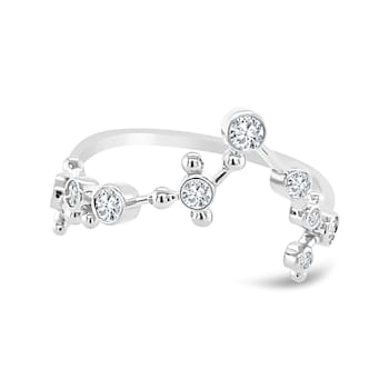 18K Gold Diamond Pisces Zodiac Constellation Ring .18ctw