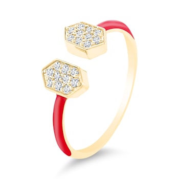14K Yellow Gold Diamond Open Design Ring .16ctw