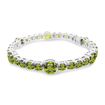 5.00mm and 8.00mm Peridot sterling silver Bracelet