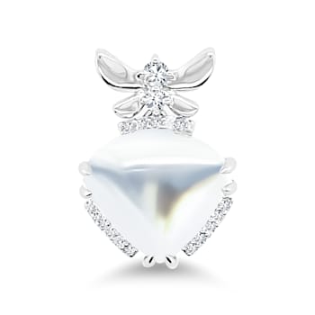 18K White Gold Moonstone and Diamond Pendant 5.83ctw