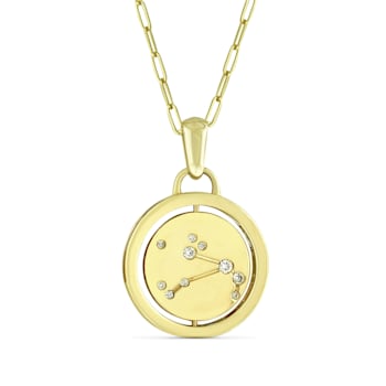 Yellow gold Plate over Sterling Silver Aries Zodiac Constellation Pendant