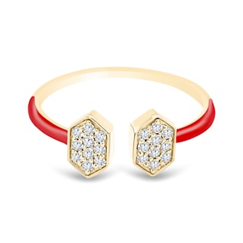 14K Yellow Gold Diamond Open Design Ring .16ctw