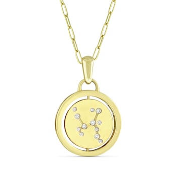 Yellow gold Plate over Sterling Silver Sagittarius Zodiac Constellation Pendant