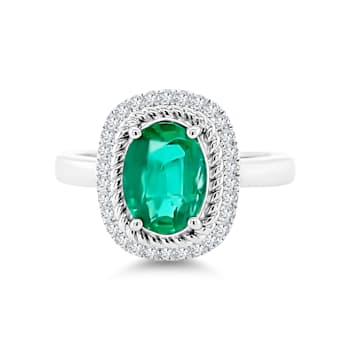 14K White Gold Emerald and Diamond Ring 2.78ctw