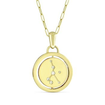 Yellow gold Plate over Sterling Silver Cancer Zodiac Constellation Pendant