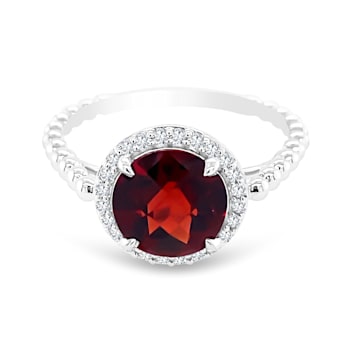 18K White Gold Garnet and Diamond Ring 2.44ctw